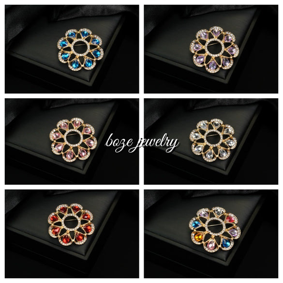 Multifunctional Rhinestone Brooch Zinc Alloy Geometric Electroplating For Women And Unisex