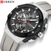 Multifunctional Silicone Band Sport Calendar Waterproof Casual Men's Alloy Case Ordinary Glass Mirror Round Dial Business Style Watch