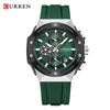 Multifunctional Silicone Band Sport Calendar Waterproof Casual Men's Alloy Case Ordinary Glass Mirror Round Dial Business Style Watch