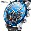 Multifunctional Sports Chronograph Calendar Luminous Waterproof Men's Watch Alloy Case Genuine Leather Strap Mineral Strengthened Glass Mirror
