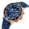 Multifunctional Sports Quartz Watch For Men Alloy Case Stainless Steel Band Round Dial