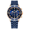 Multifunctional Sports Quartz Watch For Men Alloy Case Stainless Steel Band Round Dial
