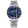 Multifunctional Sports Quartz Watch For Men Alloy Case Stainless Steel Band Round Dial