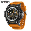 Multifunctional Sports Watch Abs Case Acrylic Mirror Tpu Strap Round Dial Student Style