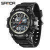 Multifunctional Sports Watch Abs Case Acrylic Mirror Tpu Strap Round Dial Student Style