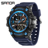 Multifunctional Sports Watch Abs Case Acrylic Mirror Tpu Strap Round Dial Student Style