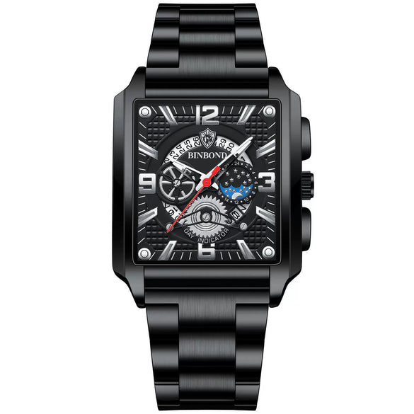 Multifunctional Sports Watch Metal Stainless Steel Round Waterproof Luminous