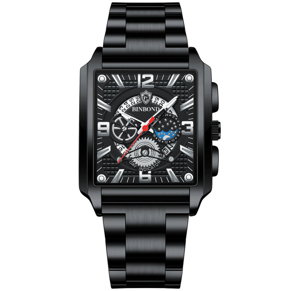 Multifunctional Sports Watch Metal Stainless Steel Round Waterproof Luminous