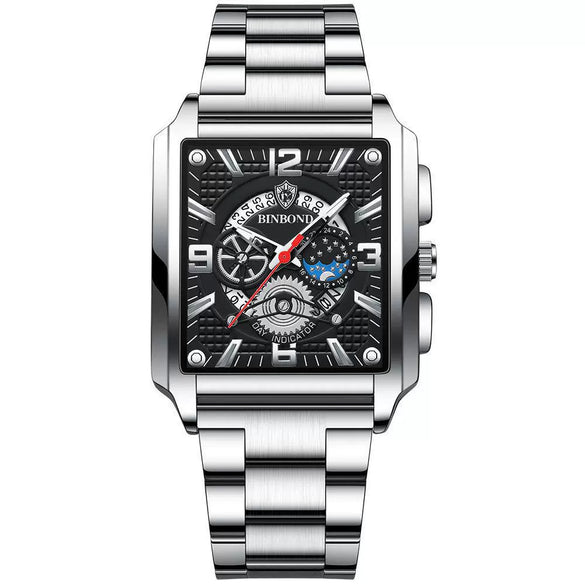 Multifunctional Sports Watch Metal Stainless Steel Round Waterproof Luminous