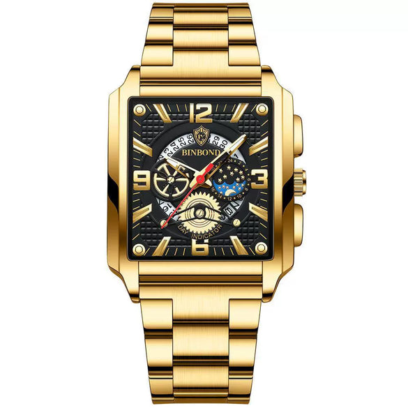 Multifunctional Sports Watch Metal Stainless Steel Round Waterproof Luminous