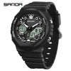 Multifunctional Sports Waterproof Electronic Watch Tpu Strap Abs Case Mineral Reinforced Glass Mirror Round Dial Universal Fashion