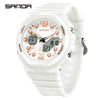 Multifunctional Sports Waterproof Electronic Watch Tpu Strap Abs Case Mineral Reinforced Glass Mirror Round Dial Universal Fashion