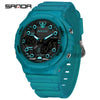 Multifunctional Sports Waterproof Electronic Watch Tpu Strap Abs Case Mineral Reinforced Glass Mirror Round Dial Universal Fashion