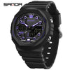 Multifunctional Sports Waterproof Electronic Watch Tpu Strap Abs Case Mineral Reinforced Glass Mirror Round Dial Universal Fashion