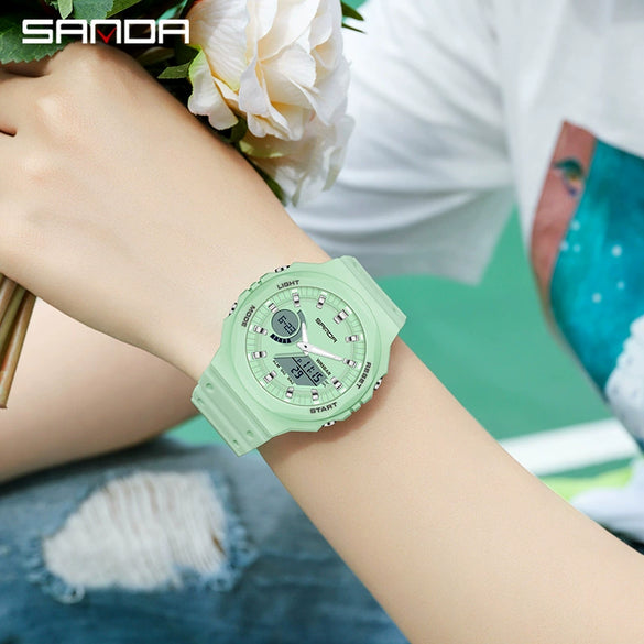 Multifunctional Sports Waterproof Electronic Watch Tpu Strap Abs Case Mineral Reinforced Glass Mirror Round Dial Universal Fashion