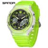 Multifunctional Sports Waterproof Electronic Watch Tpu Strap Abs Case Mineral Reinforced Glass Mirror Round Dial Universal Fashion