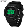 Multifunctional Square Student Watch Tpu Strap Abs Case Acrylic Mirror Waterproof Luminous Casual Sports Fashion Style
