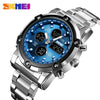 Multifunctional Stainless Steel Belt Waterproof Men's Leisure Square Dial Double Luminous Chronograph Sports Electronic Watch