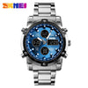Multifunctional Stainless Steel Belt Waterproof Men's Leisure Square Dial Double Luminous Chronograph Sports Electronic Watch