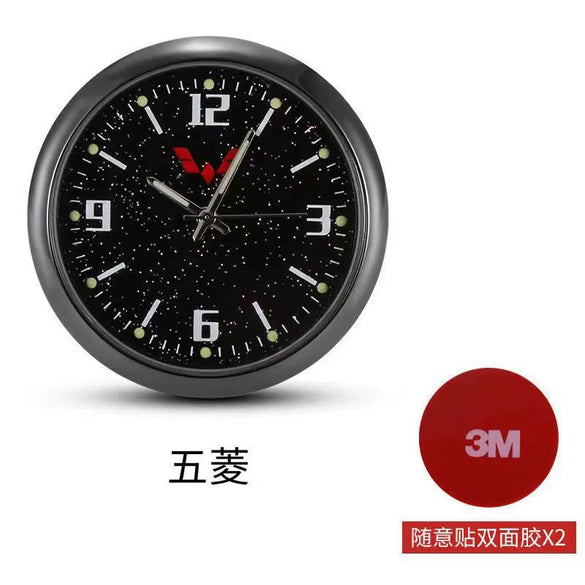 Multifunctional Starry Sky Alloy Car Dashboard Luminous Quartz Clock