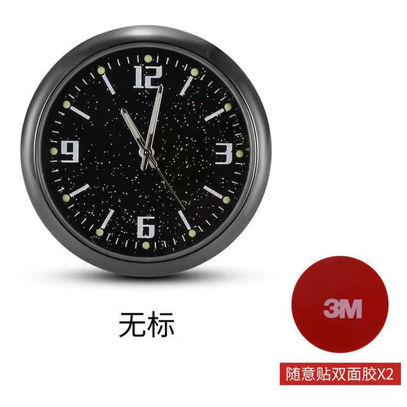 Multifunctional Starry Sky Alloy Car Dashboard Luminous Quartz Clock