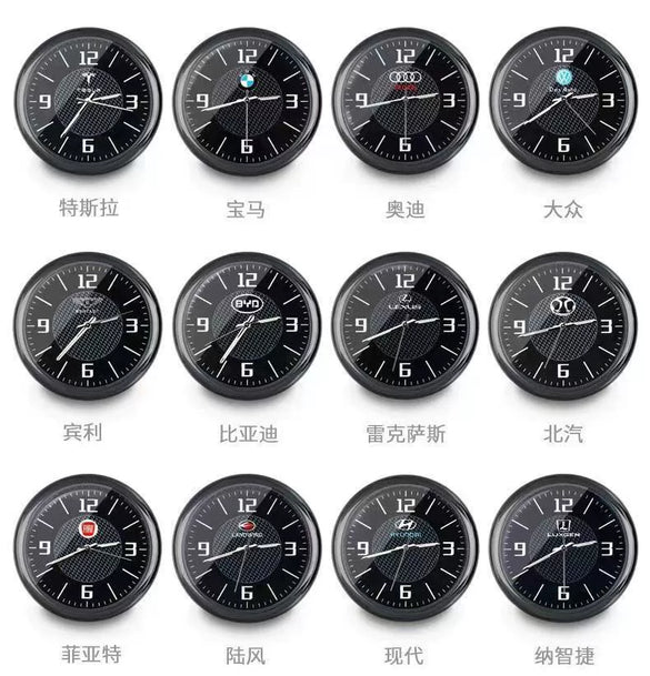 Multifunctional Starry Sky Alloy Car Dashboard Luminous Quartz Clock