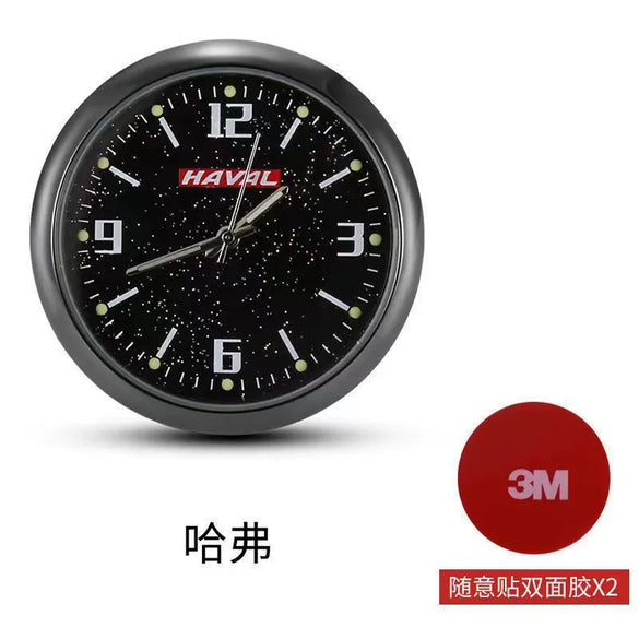 Multifunctional Starry Sky Alloy Car Dashboard Luminous Quartz Clock