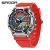Multifunctional Transparent Fashion Sports Watch Tpu Strap Abs Case Acrylic Mirror Round Dial