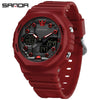 Multifunctional Waterproof Electronic Watch For Senior High School Students Abs Case Tpu Strap Acrylic Mirror Round Dial