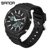 Multifunctional Waterproof Electronic Watch For Senior High School Students Abs Case Tpu Strap Acrylic Mirror Round Dial