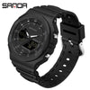 Multifunctional Waterproof Electronic Watch For Senior High School Students Abs Case Tpu Strap Acrylic Mirror Round Dial