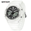 Multifunctional Waterproof Electronic Watch For Senior High School Students Abs Case Tpu Strap Acrylic Mirror Round Dial