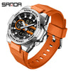 Multifunctional Waterproof Electronic Watch Round Dial Zinc Alloyabs Case Tpu Strap Chic Style For Students