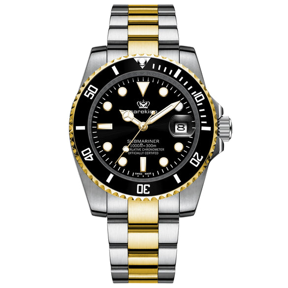 Multifunctional Waterproof Luminous Men's Watch Alloy Case Stainless Steel Strap Round Dial