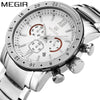Multifunctional Waterproof Luminous Quartz Men's Watch Alloy Case Stainless Steel Strap Mineral Strengthened Glass Mirror Round Dial