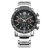 Multifunctional Waterproof Luminous Quartz Men's Watch Alloy Case Stainless Steel Strap Mineral Strengthened Glass Mirror Round Dial