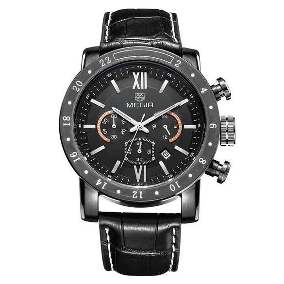 Multifunctional Waterproof Luminous Quartz Men's Watch Alloy Case Stainless Steel Strap Mineral Strengthened Glass Mirror Round Dial