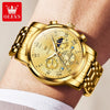 Multifunctional Waterproof Luminous Quartz Men's Watch With Round Dial Steel Strap And Stainless Steel Case Fashion Style
