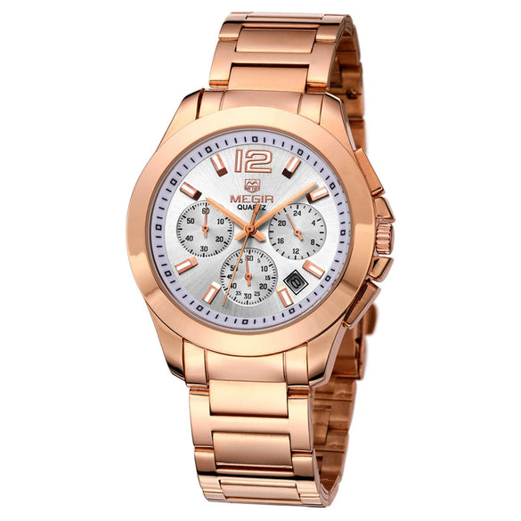 Multifunctional Waterproof Quartz Sports Watch For Men And Women Alloy Case Mineral Strengthened Glass Mirror Steel Belt And Real Belt Round Dial