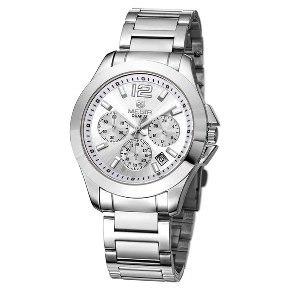 Multifunctional Waterproof Quartz Sports Watch For Men And Women Alloy Case Mineral Strengthened Glass Mirror Steel Belt And Real Belt Round Dial