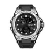 Multifunctional Waterproof Sports Watch Silicone Strap Metal Case Plastic Mirror Round Dial