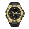Multifunctional Waterproof Sports Watch Silicone Strap Metal Case Plastic Mirror Round Dial