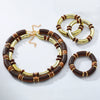 Multilayer Alloy Necklace And Bracelet Set For Women Fashion Style With Electroplating Geometric Design