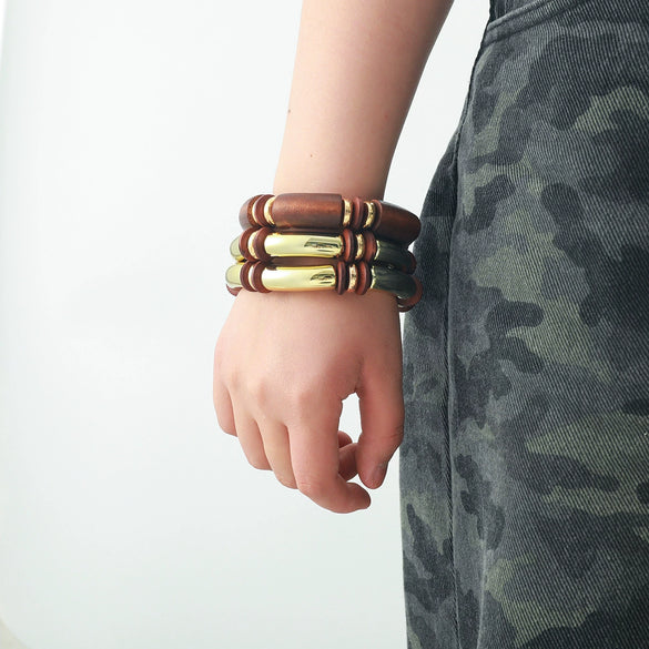 Multilayer Alloy Necklace And Bracelet Set For Women Fashion Style With Electroplating Geometric Design