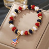 Multilayer Beaded Elastic Bracelet Mixed Material Handmade With Bow Tie Pattern And Fivepointed Star Crystal