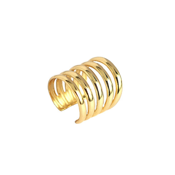 Multilayer Ear Clip For Women S925 Silver Geometric Electroplated Ear Accessories