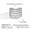 Multilayer Geometric Ring For Girls Stainless Steel With 18K Real Gold Electroplating Simple Fashion Ins Popular Hand Jewelry Accessories