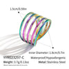 Multilayer Geometric Ring For Girls Stainless Steel With 18K Real Gold Electroplating Simple Fashion Ins Popular Hand Jewelry Accessories