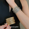 Multilayer Hollow Winding Alloy Bracelet With Highend And Geometric Style Electroplated For Women