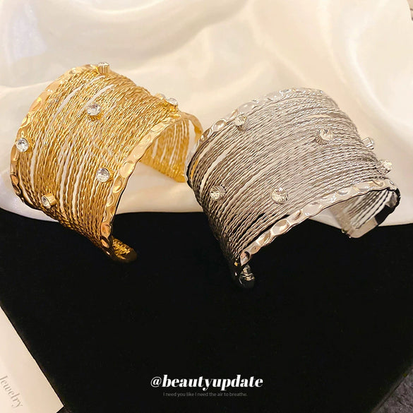 Multilayer Hollow Winding Alloy Bracelet With Highend And Geometric Style Electroplated For Women